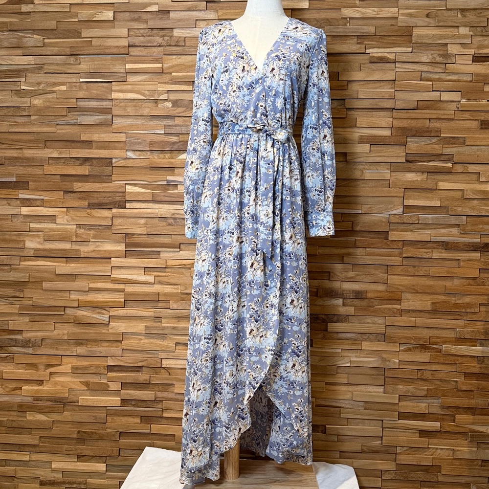 inmod | Grey Flora |l Long Sleeve | High-Low Maxi Dress | Various Sizes